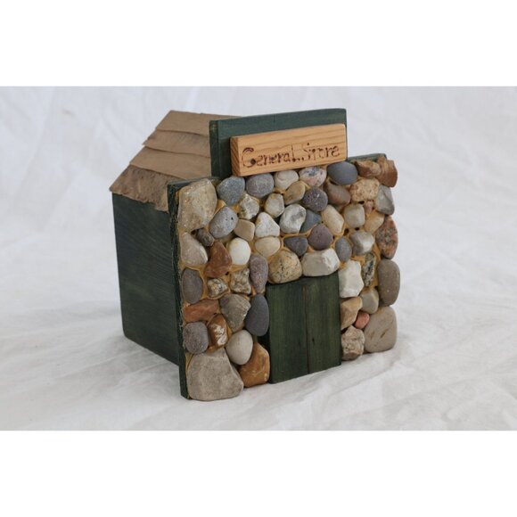 Vtg "General Store" Stone Folk Art Work T. Johnston Tree Hugger JVC 11/1,00 1994 - Picture 1 of 6